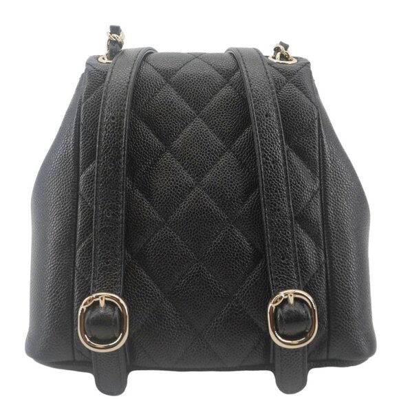 Chanel  Duma Pockets Small Quilted Caviar Leather Drawstring Backpack Black - Picture 4 of 14